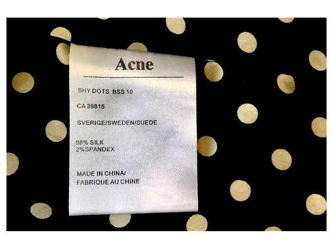 Top de seda Acne negro blanco crema Crudo - vista 3