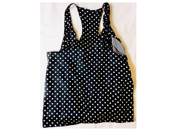 Top de seda Acne negro blanco crema Crudo - vista 4