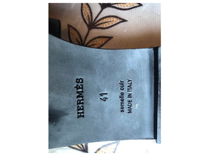 Sandali Hermès Oran in pelle nera misura 41 Nero - vista 6