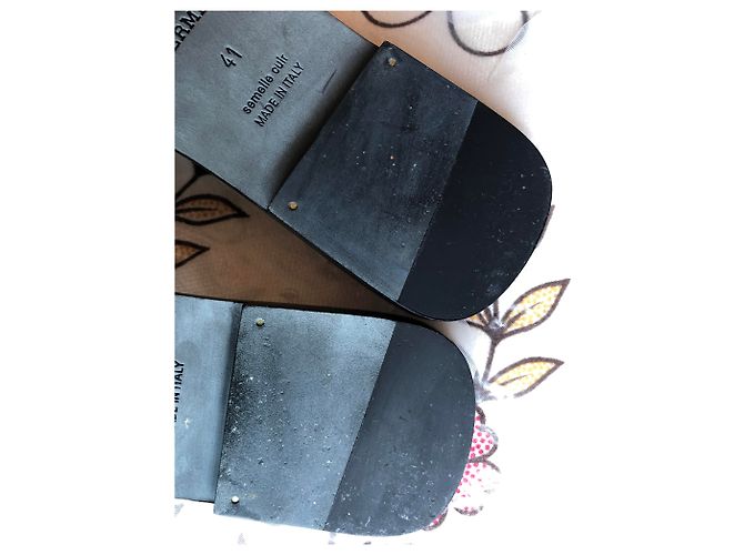 Sandali Hermès Oran in pelle nera misura 41 Nero - vista 7