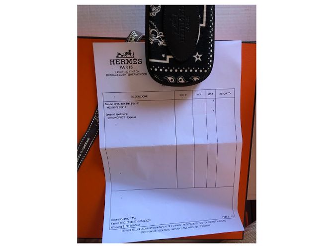 Sandali Hermès Oran in pelle nera misura 41 Nero - vista 9