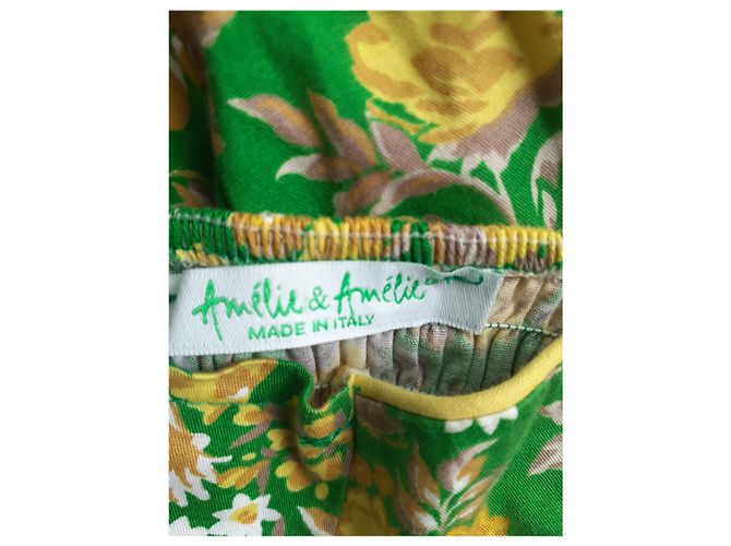 Autre Marque Amélie & Amélie Trägerloses Blumenkleid Senf Lavendel Mehrfarben - Ansicht 4