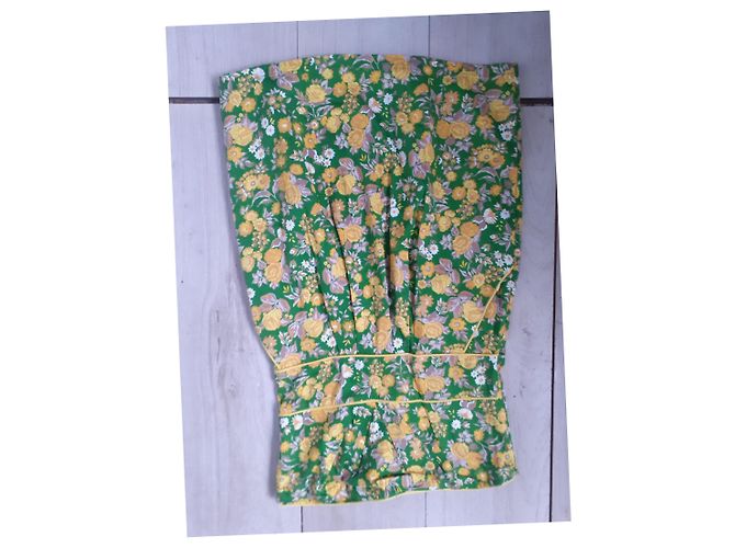 Autre Marque Amélie & Amélie Trägerloses Blumenkleid Senf Lavendel Mehrfarben - Ansicht 2