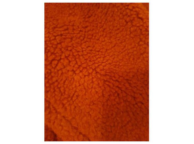 Abrigo largo Maje Gourson marrón efecto pelo Castaño - vista 10