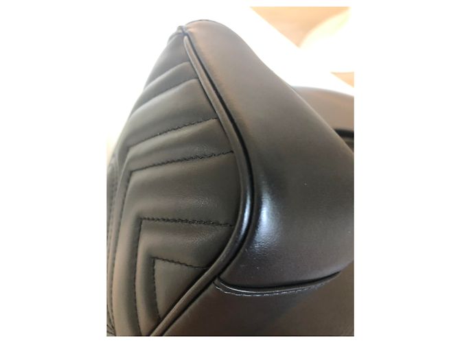 Borsa a mano Gucci Marmont Mini in pelle nera Nero - vista 4