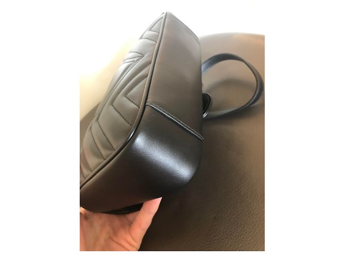 Borsa a mano Gucci Marmont Mini in pelle nera Nero - vista 7
