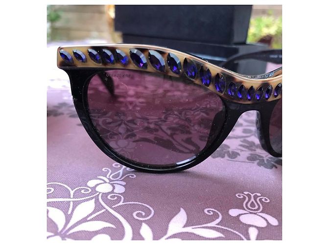 Occhiali da sole Prada Animalier con Strass Swarovski Viola Marrone - vista 4