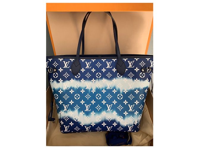 Collezione Louis Vuitton Neverfull MM Escale Azur estate 2020 Blu - vista 2