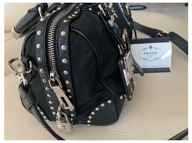 Tote Prada Bauletto in nylon nero - vista 4