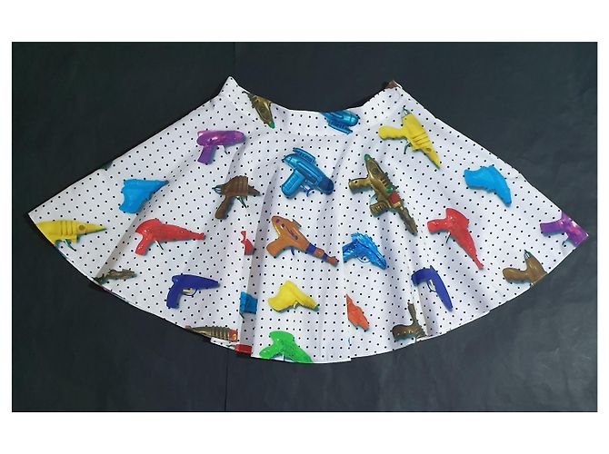Falda Jeremy Scott Estampado de Pistolas de Juguete Algodón Talla 38 Multicolor - vista 3