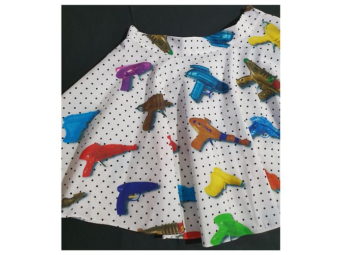 Falda Jeremy Scott Estampado de Pistolas de Juguete Algodón Talla 38 Multicolor - vista 4