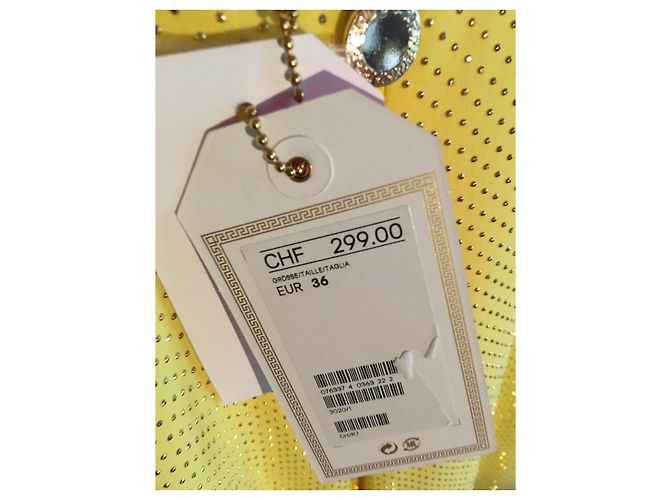 Neuer Versace for H&M Cocktail  mini Kleid mit der Etikette Gelb - Ansicht 10