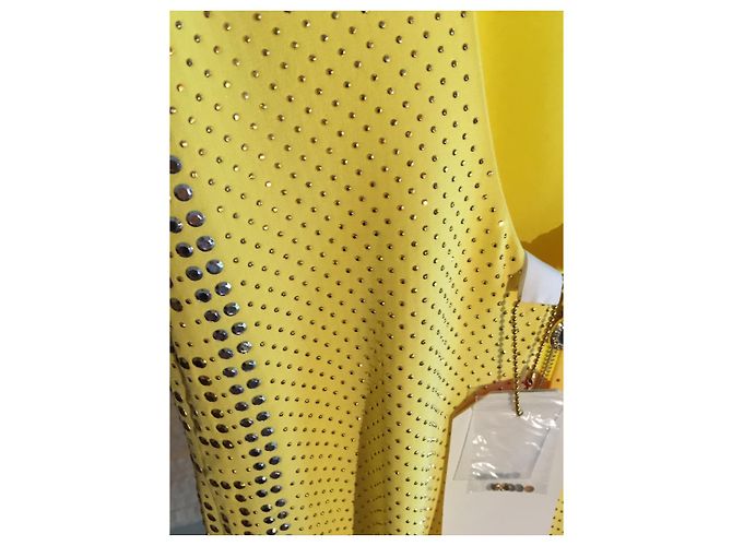 Neuer Versace for H&M Cocktail  mini Kleid mit der Etikette Gelb - Ansicht 8