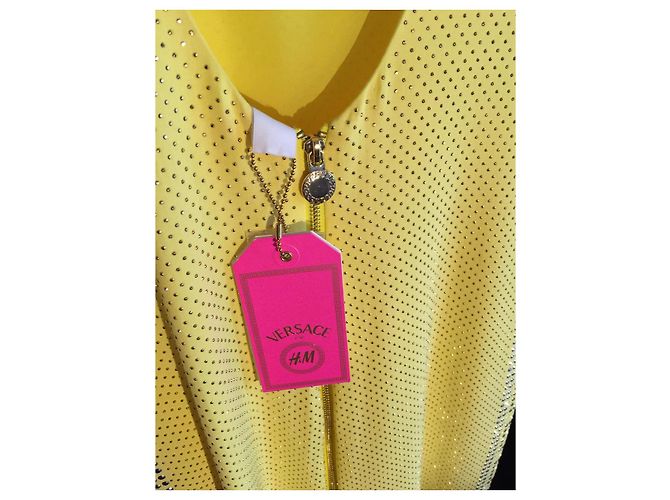 Neuer Versace for H&M Cocktail  mini Kleid mit der Etikette Gelb - Ansicht 9