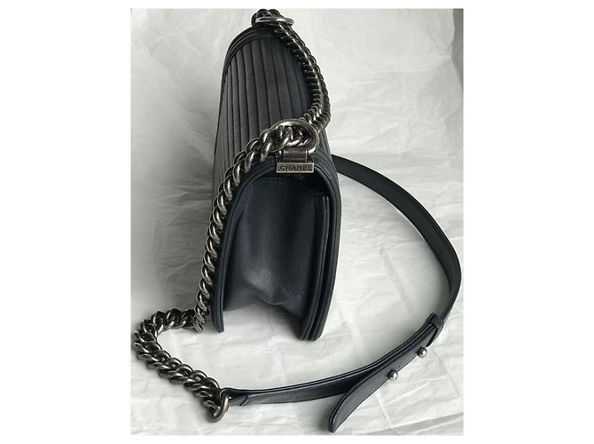 Chanel Borsa con patta Boy media w / card Blu navy Blu scuro - vista 10