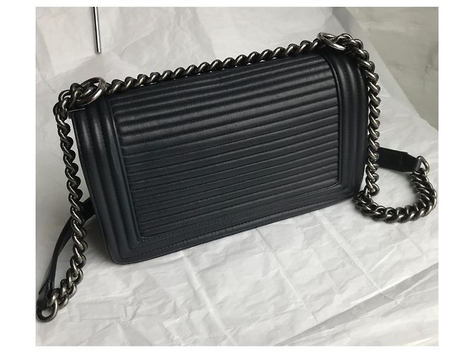 Chanel Borsa con patta Boy media w / card Blu navy Blu scuro - vista 11