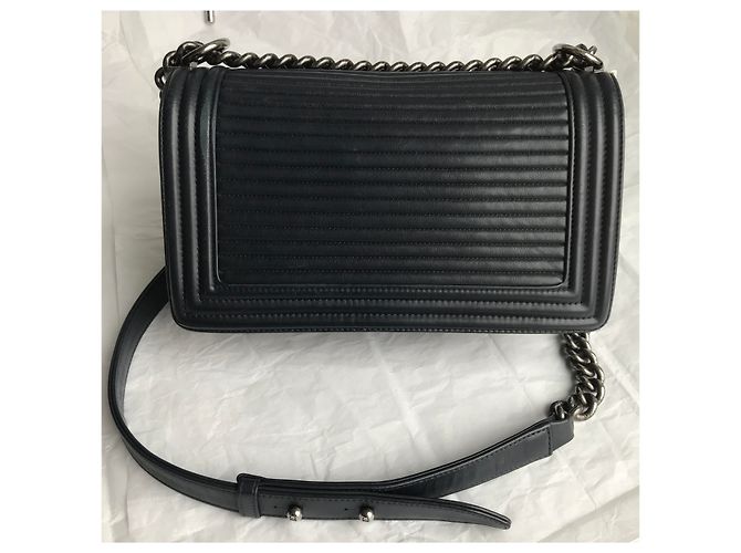 Chanel Borsa con patta Boy media w / card Blu navy Blu scuro - vista 12