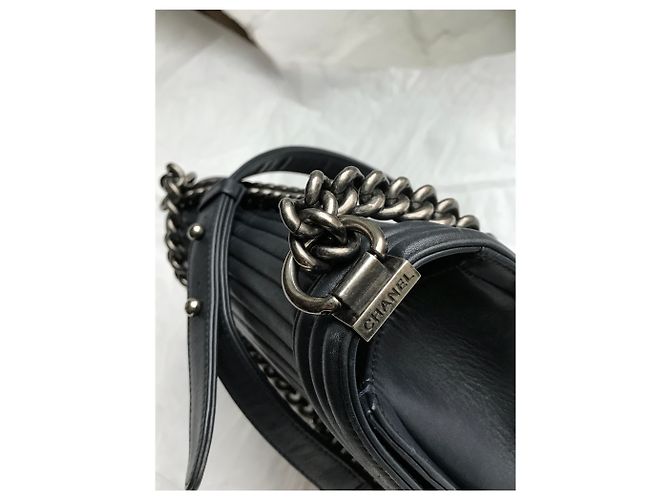 Chanel Borsa con patta Boy media w / card Blu navy Blu scuro - vista 13