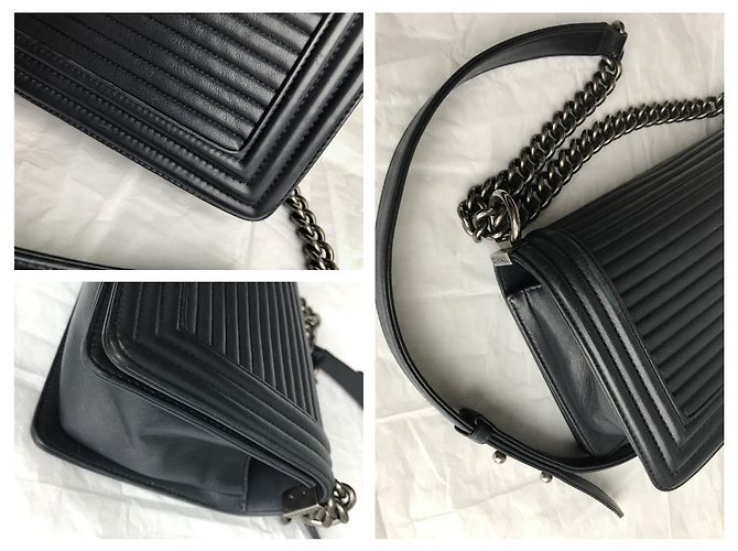 Chanel Borsa con patta Boy media w / card Blu navy Blu scuro - vista 17