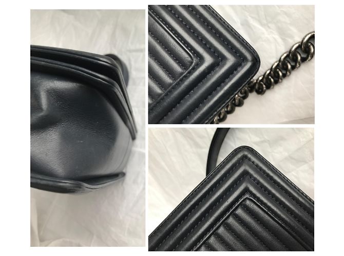 Chanel Borsa con patta Boy media w / card Blu navy Blu scuro - vista 18