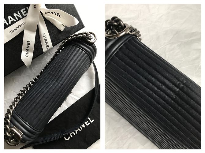 Chanel Borsa con patta Boy media w / card Blu navy Blu scuro - vista 21