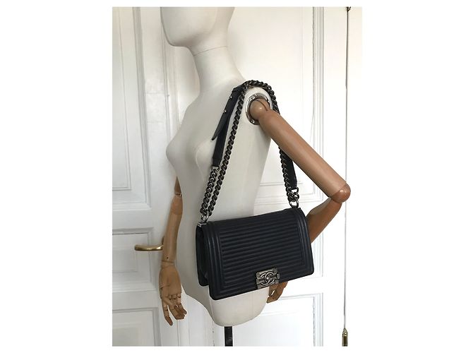 Chanel Borsa con patta Boy media w / card Blu navy Blu scuro - vista 5