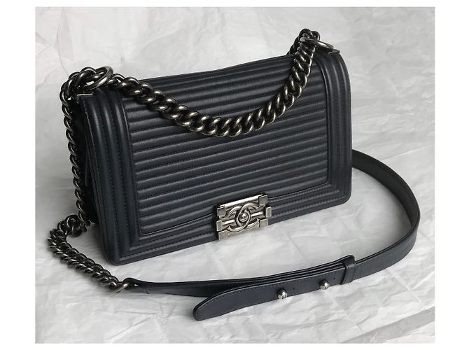 Chanel Borsa con patta Boy media w / card Blu navy Blu scuro - vista 7