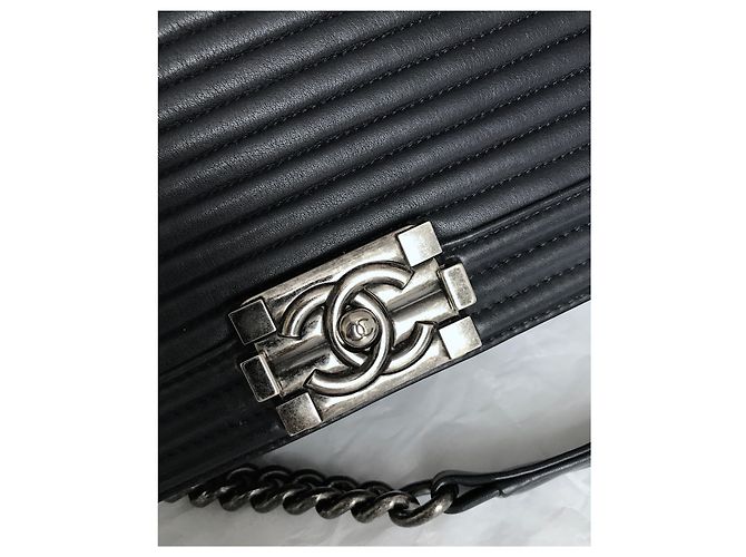 Chanel Borsa con patta Boy media w / card Blu navy Blu scuro - vista 8