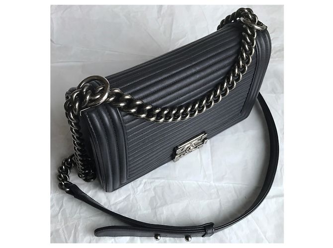 Chanel Borsa con patta Boy media w / card Blu navy Blu scuro - vista 9
