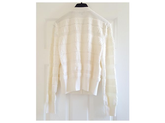 Cambon Neuer authentischer Chanel 19B Wolle Cardigan CC Knöpfe $3.9k Größe 36 Selten! Weiß - Ansicht 3