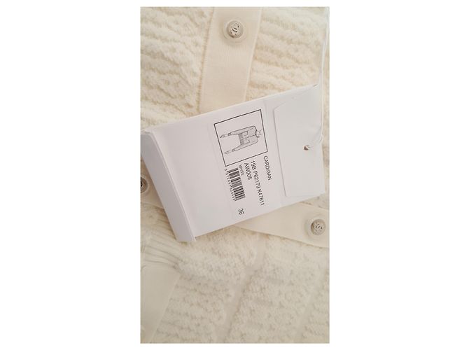 Cambon Neuer authentischer Chanel 19B Wolle Cardigan CC Knöpfe $3.9k Größe 36 Selten! Weiß - Ansicht 4