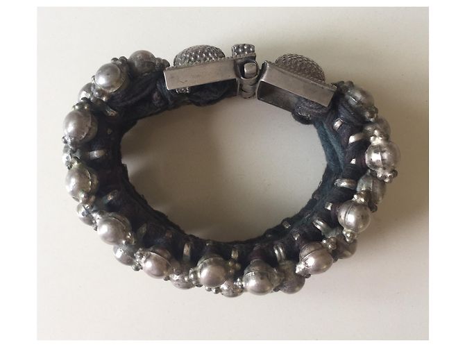 Autre Marque Bracciale articolato in oro con risvolto del Rajasthan Argento - vista 2