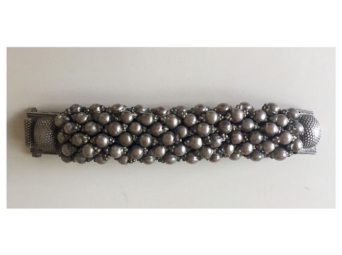 Autre Marque Bracciale articolato in oro con risvolto del Rajasthan Argento - vista 3