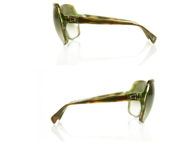 Vera Wang V209 Occhiali da sole in tartaruga con montatura in verde marrone e bretelle in plastica - vista 3
