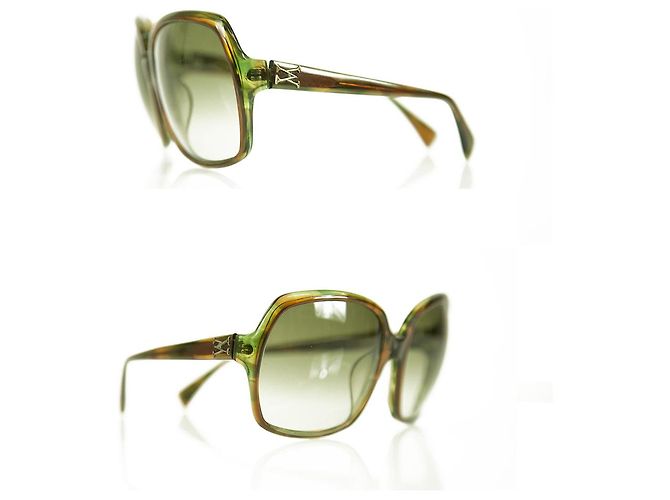 Vera Wang V209 Occhiali da sole in tartaruga con montatura in verde marrone e bretelle in plastica - vista 4