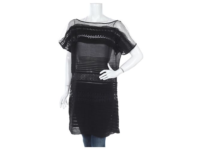 Diane Von Furstenberg Mabel Seidenkleid Tunika schwarz - Ansicht 6
