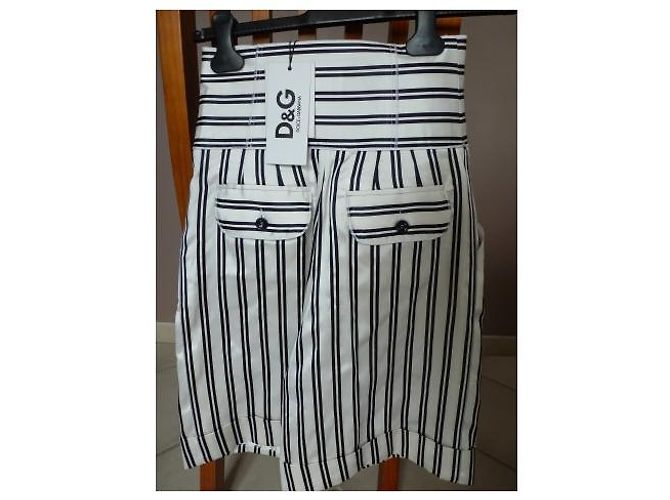 Bermudas Dolce & Gabbana blancas de seda con rayas Blanco - vista 2