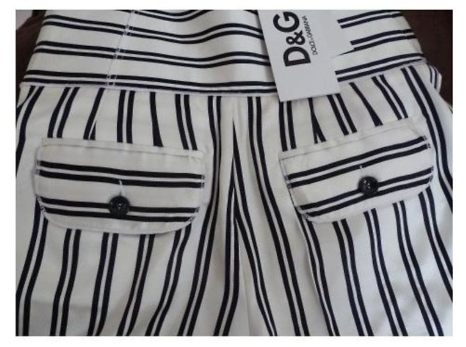 Bermudas Dolce & Gabbana blancas de seda con rayas Blanco - vista 4