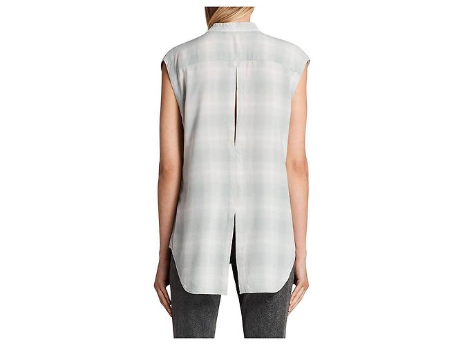 All Saints Camicia a quadri Raya di AllSaints. Verde chiaro Blu chiaro - vista 2