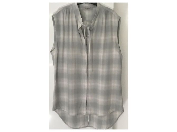 All Saints Camicia a quadri Raya di AllSaints. Verde chiaro Blu chiaro - vista 4