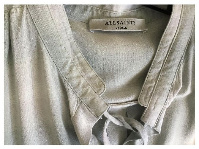 All Saints Camicia a quadri Raya di AllSaints. Verde chiaro Blu chiaro - vista 6