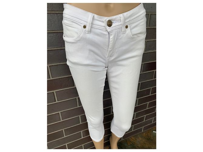 Vaqueros Burberry Brit Blancos Skinny Cropped - vista 2