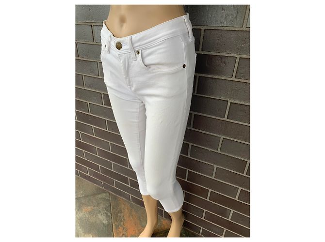 Vaqueros Burberry Brit Blancos Skinny Cropped - vista 3