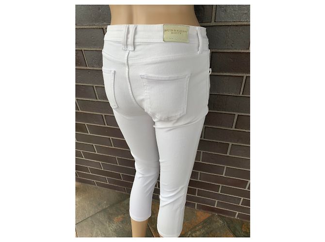 Vaqueros Burberry Brit Blancos Skinny Cropped - vista 5