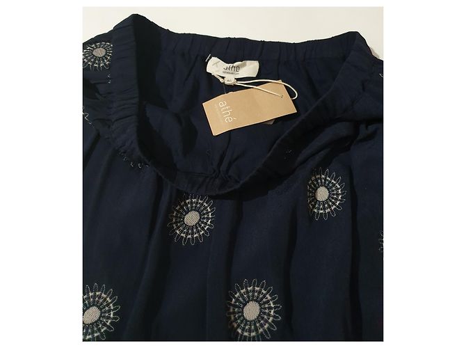 Falda Vanessa Bruno Athe Azul Marino Algodón Viscosa Talla 40 - vista 2