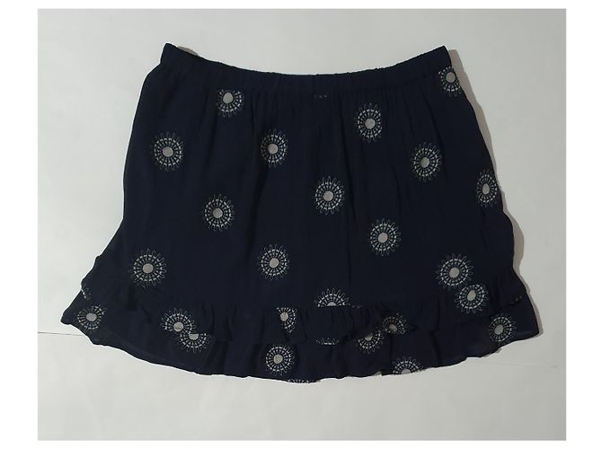 Falda Vanessa Bruno Athe Azul Marino Algodón Viscosa Talla 40 - vista 3