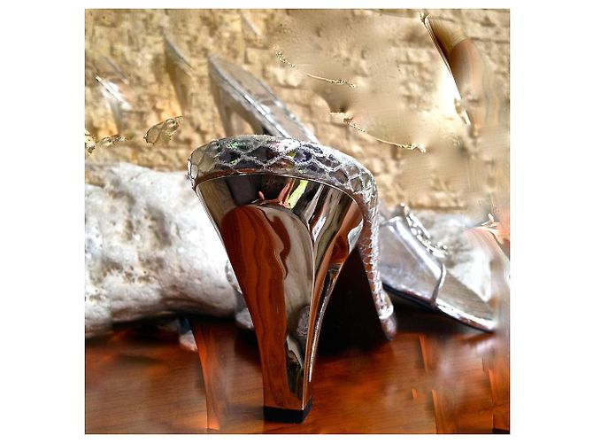 Stuart Weitzman neue High hills Sandaletten Silber - Ansicht 11