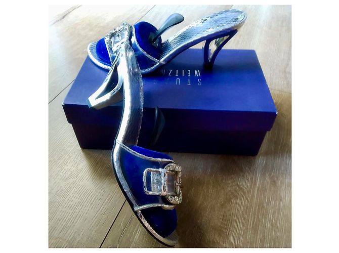 Stuart Weitzman neue High hills Sandaletten Silber - Ansicht 3