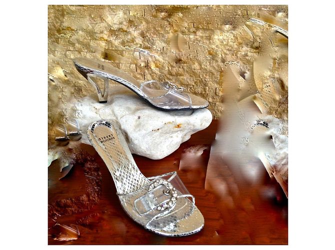 Stuart Weitzman neue High hills Sandaletten Silber - Ansicht 8