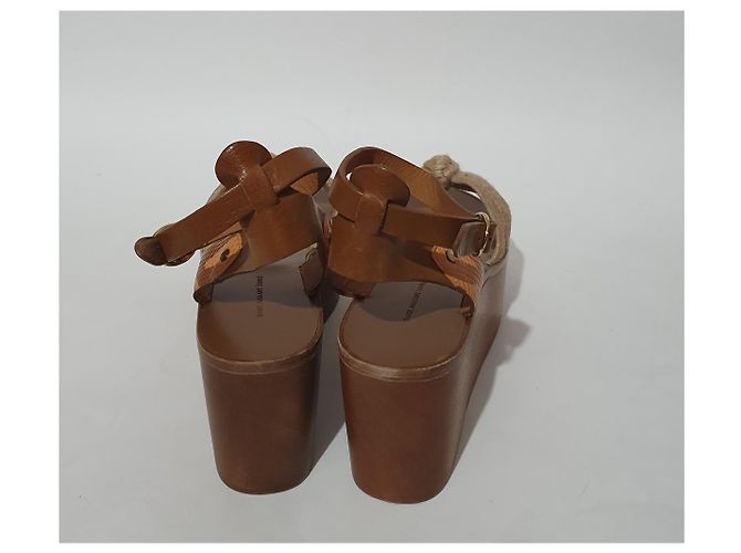 Sandali con plateau Isabel Marant Etoile Marrone Beige Pelle - vista 4
